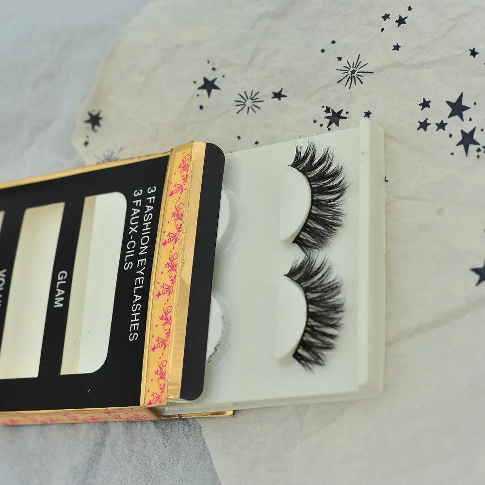 False 1 pair 3D human-like hair silk Vegan mink - Picture 2 of 4